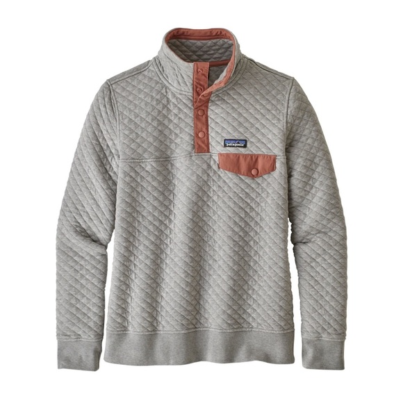 PATAGONIA Organic Cotton Quilt Snap-T® Pullover grey  coral xs - Picture 1 of 8